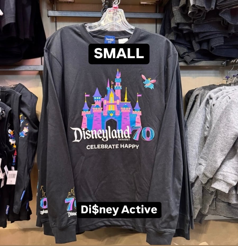 Disney Parks Disneyland 70th Anniversary Black Long Sleeve