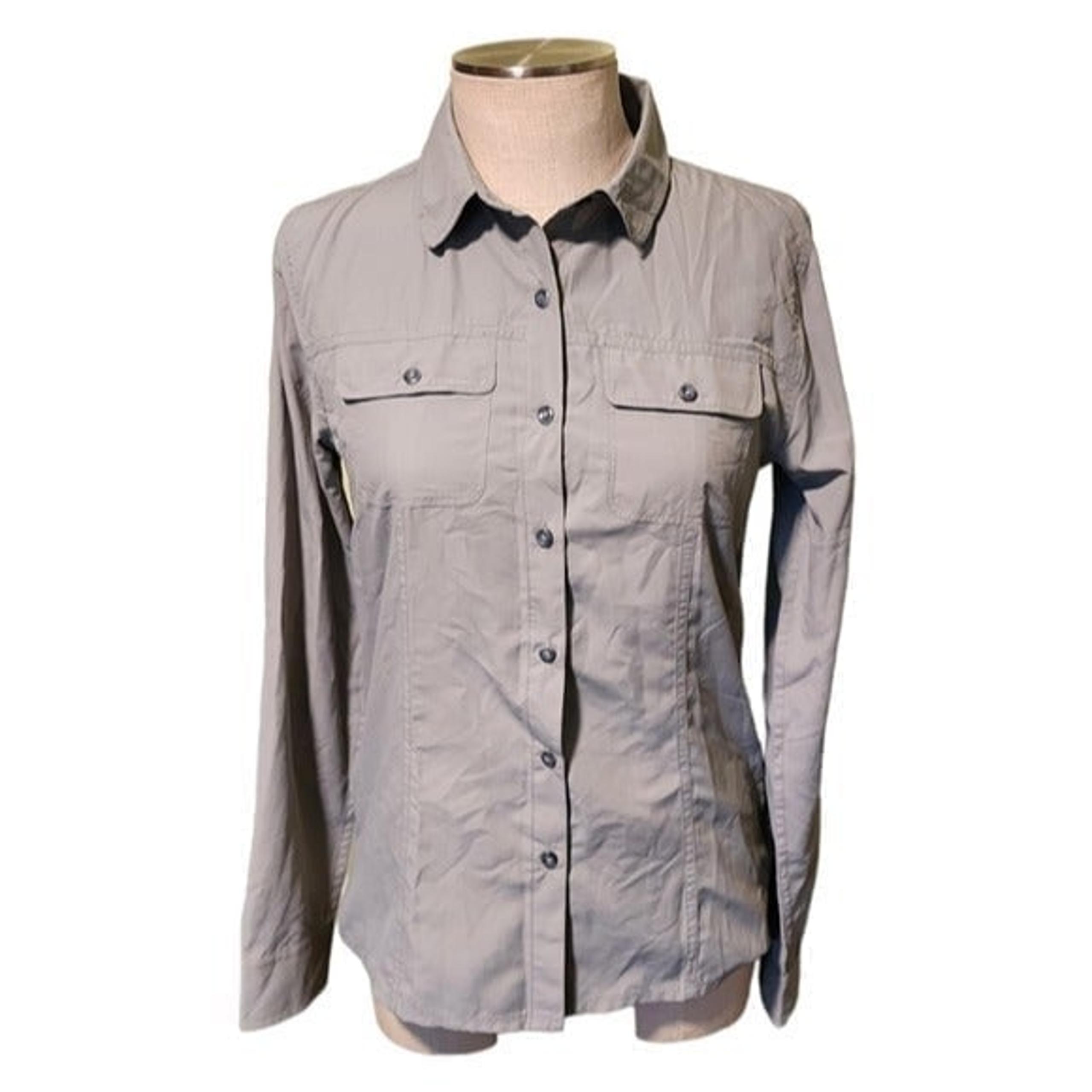 Eastern Mountain Sports Women's Long Sleeve Gray Vented Small Button-Down Shirt