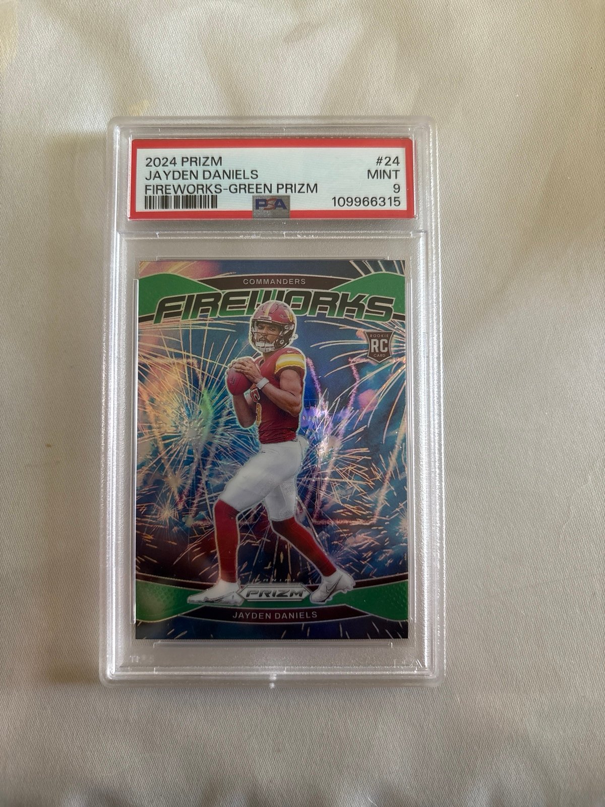 2024 Prizm Jayden Daniels Fireworks-GreenPrizm