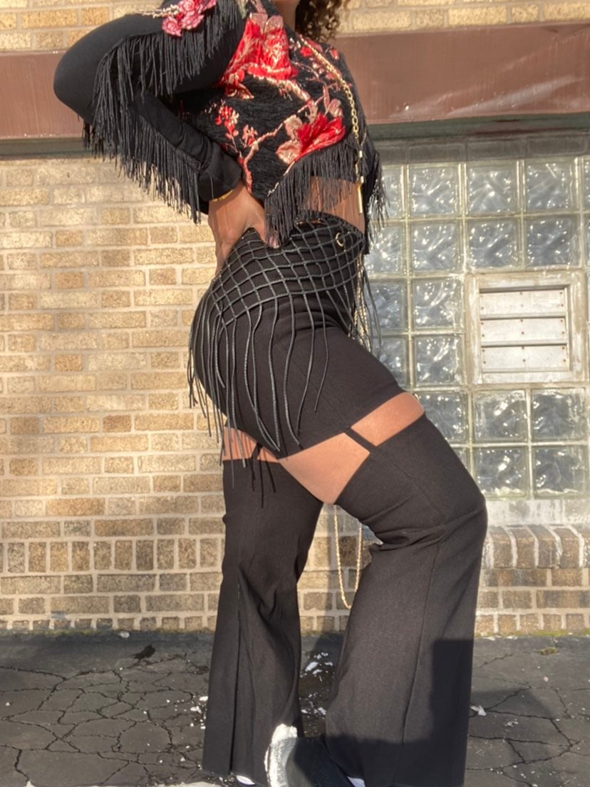 Black cutout style pants
