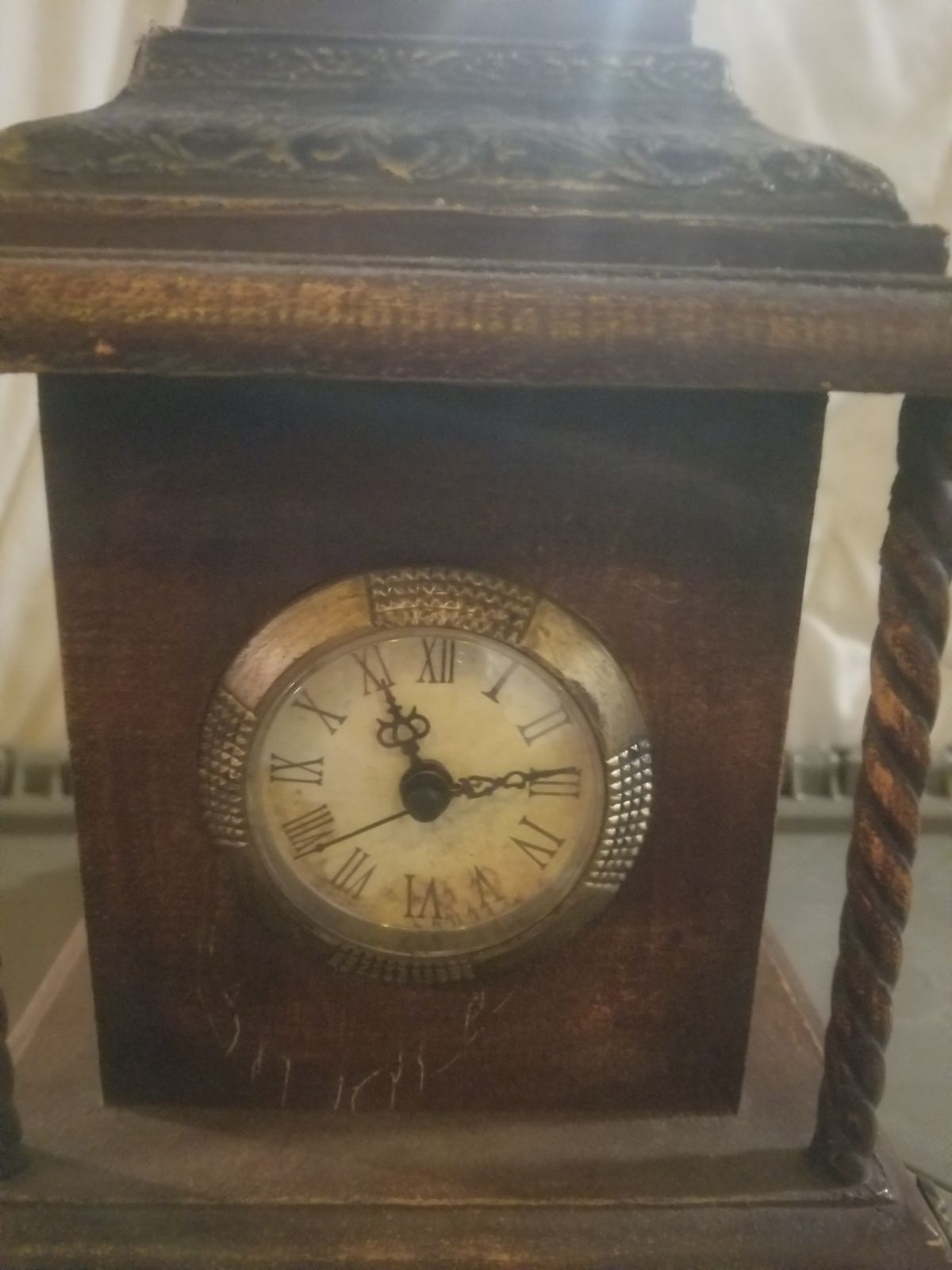 Vintage wooden cherub 4 sided clock