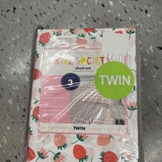 Pink strawberry TWIN sheet set