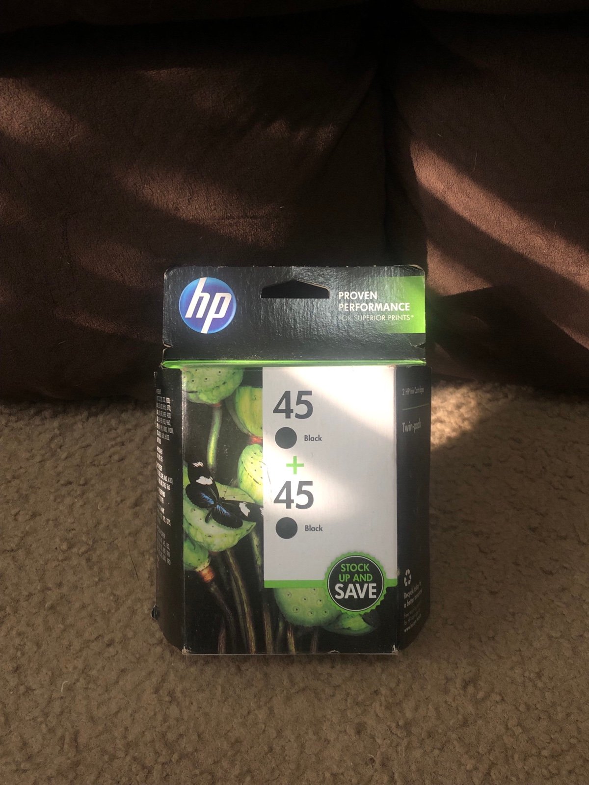 HP 45 Black Ink Cartridges Twin Pack 51645A Expired 2014 - Brand New Sealed