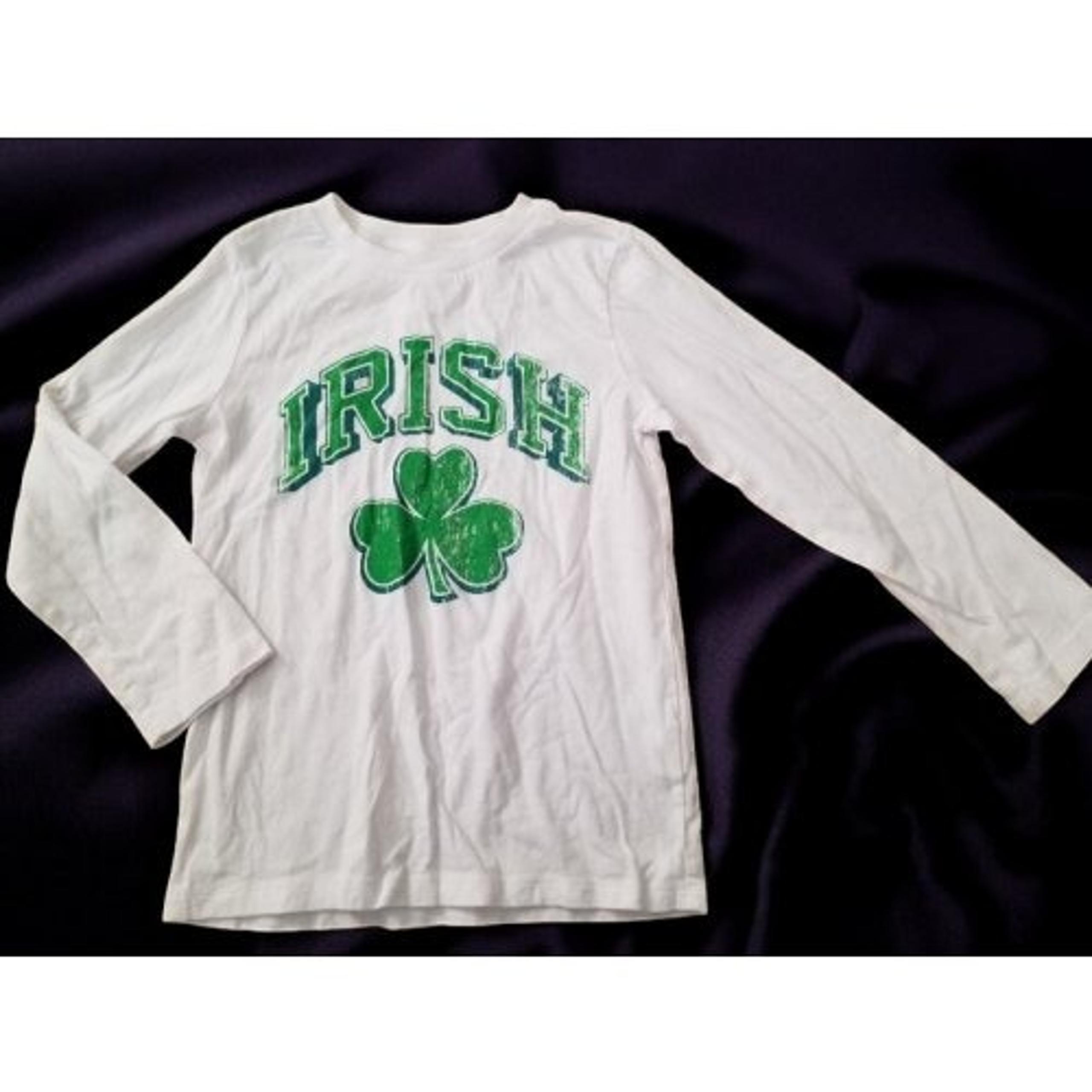 * THE CHILDREN’S PLACE White Long Sleeved IRISH Clover Top Boys Size 5T