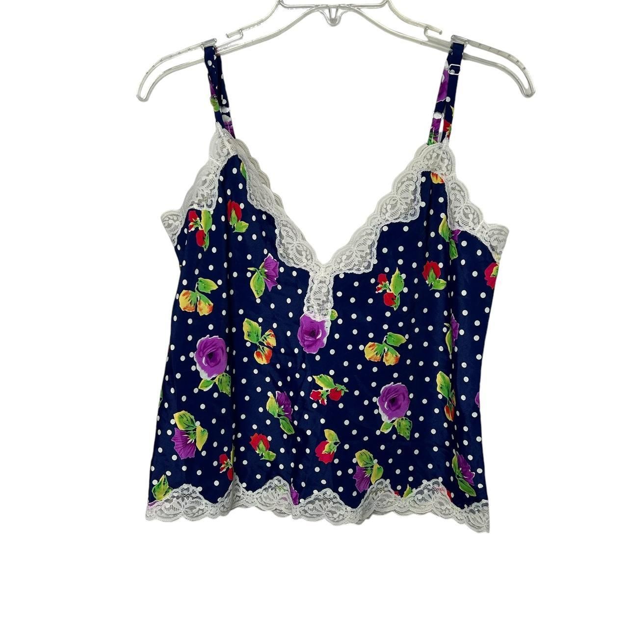 Vintage nwt Victoria’s Secret Gold label floral polka dot lace cami