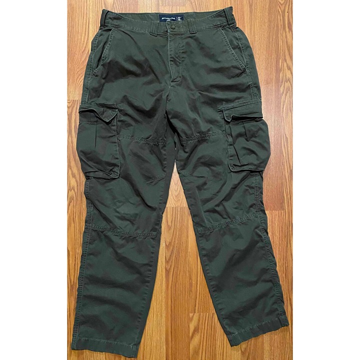 Vtg Abercrombie & Fitch Paratrooper Green Military Cargo Pants Mens 29x30 Y2K