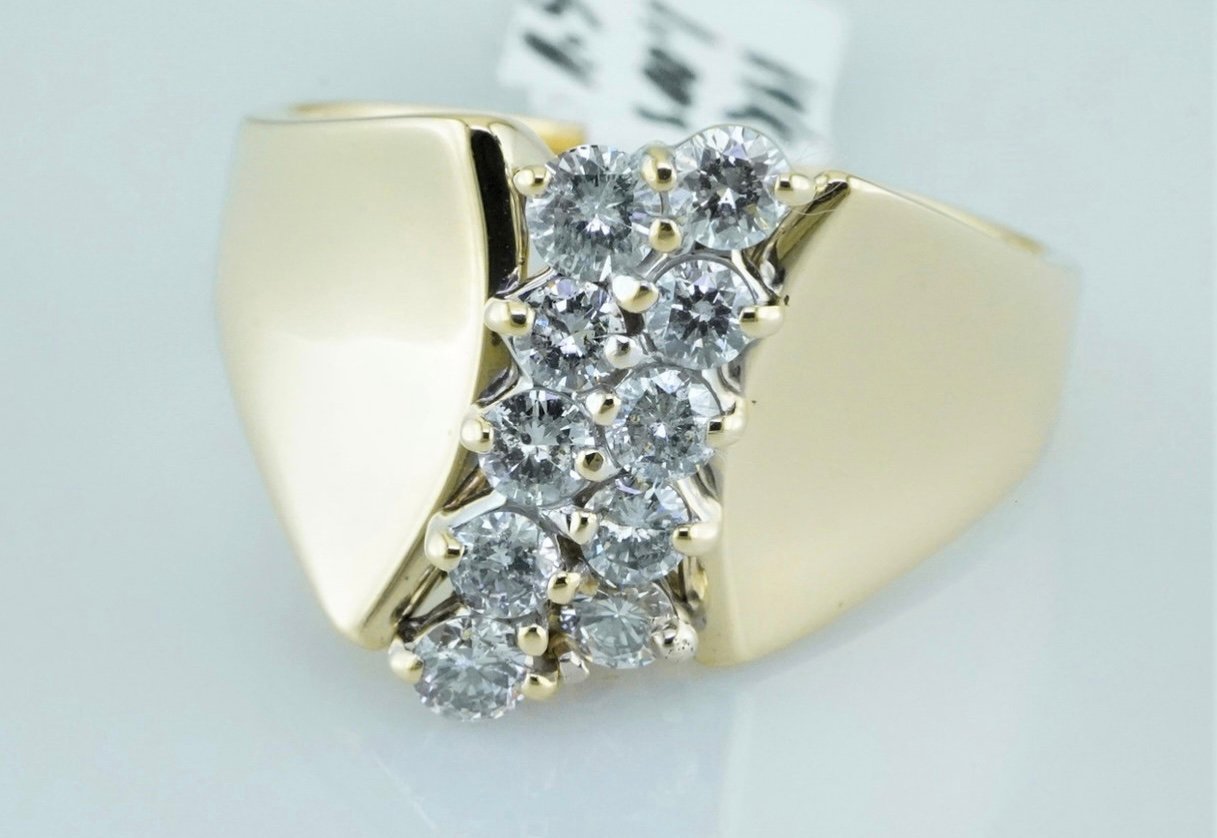 14k yellow gold natural diamond ring