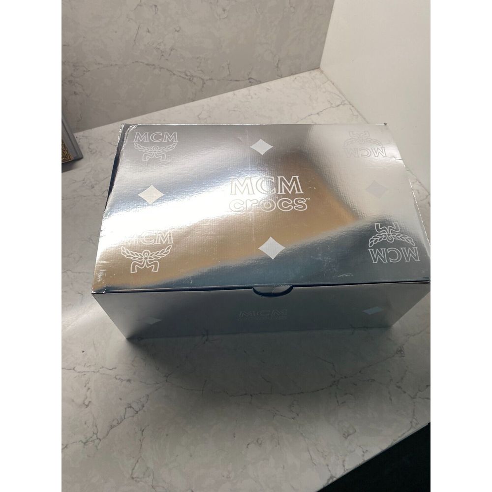 MCM Crocs Calab Silver Cardboard Storage Shoes Empty Box - L 13.5 H 5.5 W 9