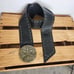 Fossil black leather bohemian belt studded round brass tone buckle size Large