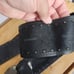 Fossil black leather bohemian belt studded round brass tone buckle size Large