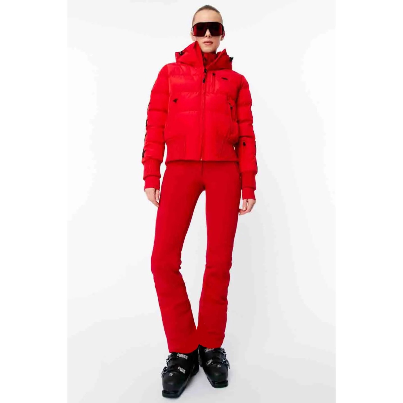 NWT North Face Snoga Pants Snow Pants Ski Pants Flare Leg size 12 Fiery Red