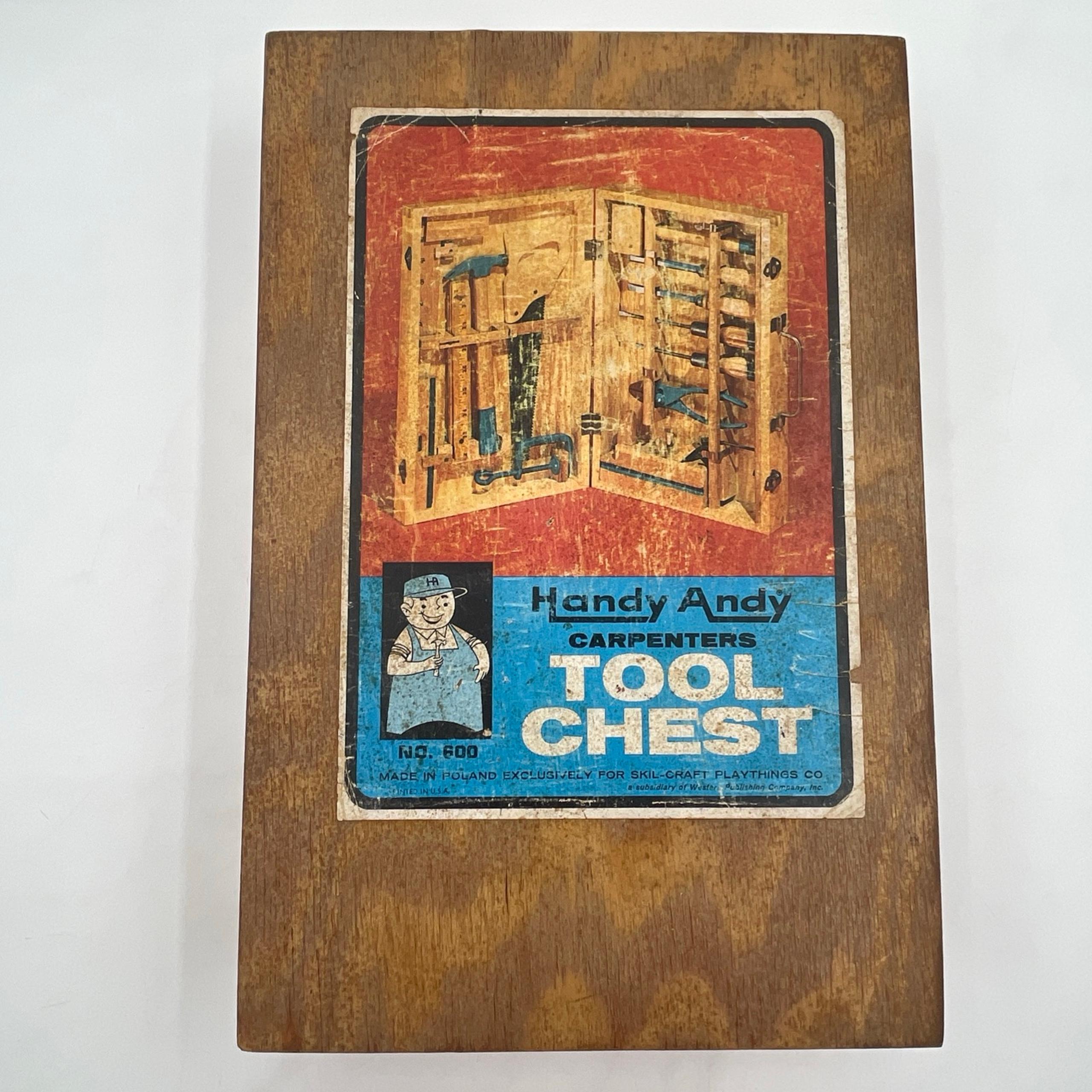 Vintage Handy Andy Kids Carpenter No.602 Tool Chest Missing Pieces 1972 70s