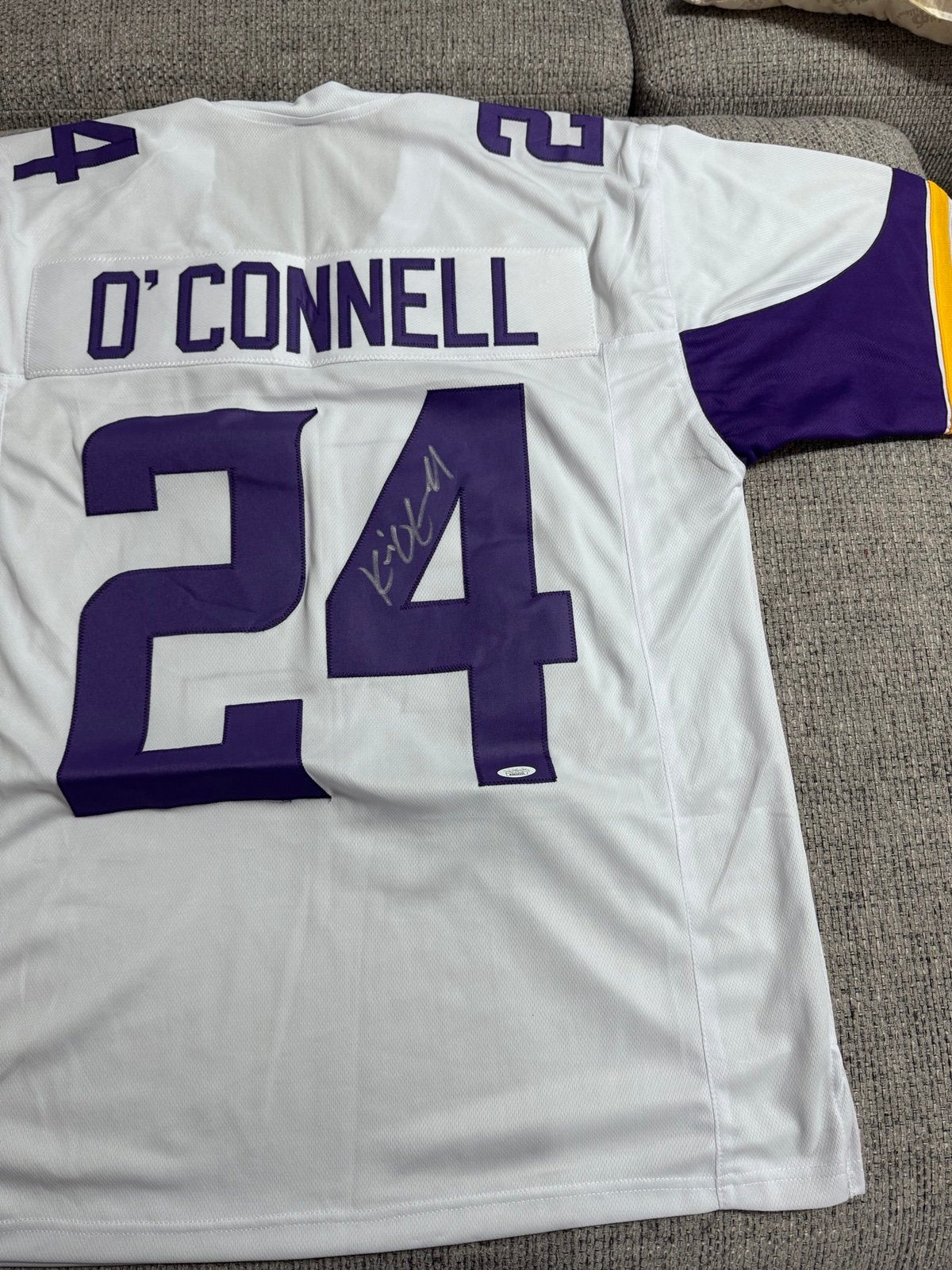 Kevin O’Connell signed autograph custom jersey - JSA coa sticker only - Vikings