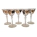 5 Vintage 1950s Libbey Old Coins Cocktail Liquor Black Gold Glasses