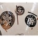 5 Vintage 1950s Libbey Old Coins Cocktail Liquor Black Gold Glasses