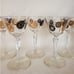 5 Vintage 1950s Libbey Old Coins Cocktail Liquor Black Gold Glasses