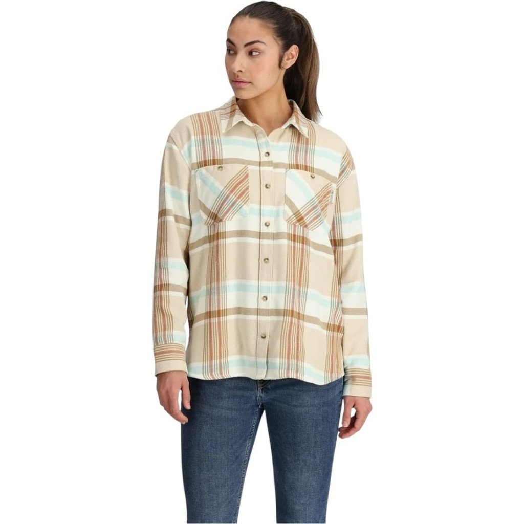 Outdoor Research Women's Beige Plaid Button-Up Shirt NEW Size Small