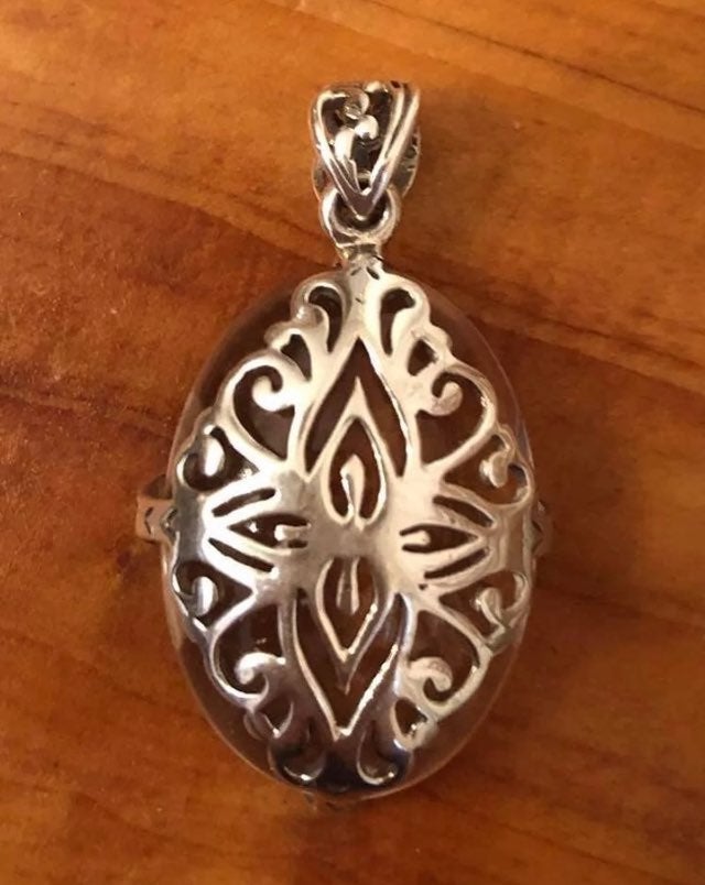 Rare Silpada Reversible Sterling Silver and Crystal Pendant S2267