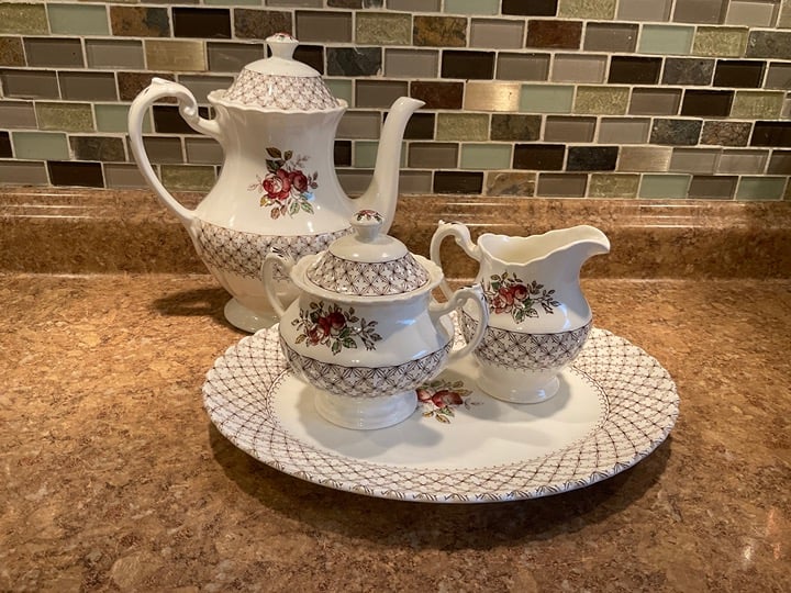 Vintage J&G Meakin Florentine Tea Pot Set