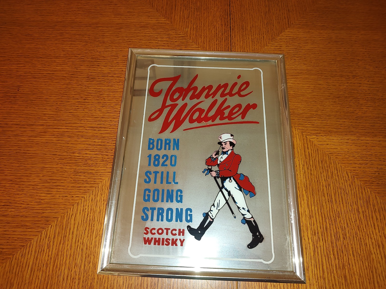 Vintage Jonnie Walker Sign Scotch Whiskey Pub Mirror
