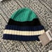 NWT Everlane Unisex The Cashmere Wool Beanie Ribbed Hat Green Navy One Size