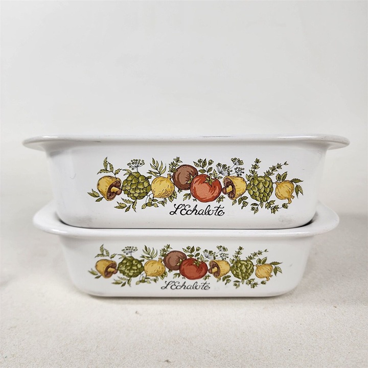 2 Vintage Corning Ware Spice of Life MC-1-B Casserole Dishes