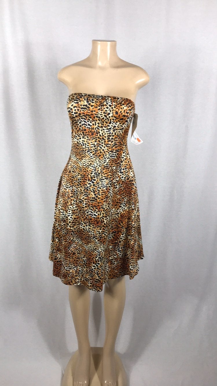 Zuliana animal print strapless dress