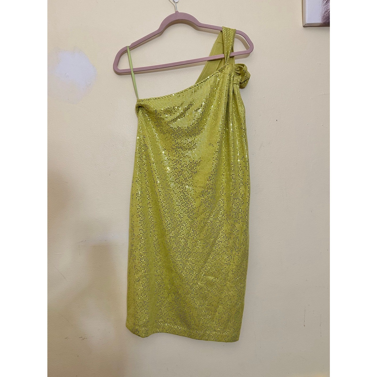 St. John Evening Knits Sequined One Shoulder Cocktail Dress Jardin Size 6