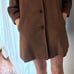 Vintage Lined Peacoat, Textured Brown 3/4 Sleeves Tea Length from Kowloon