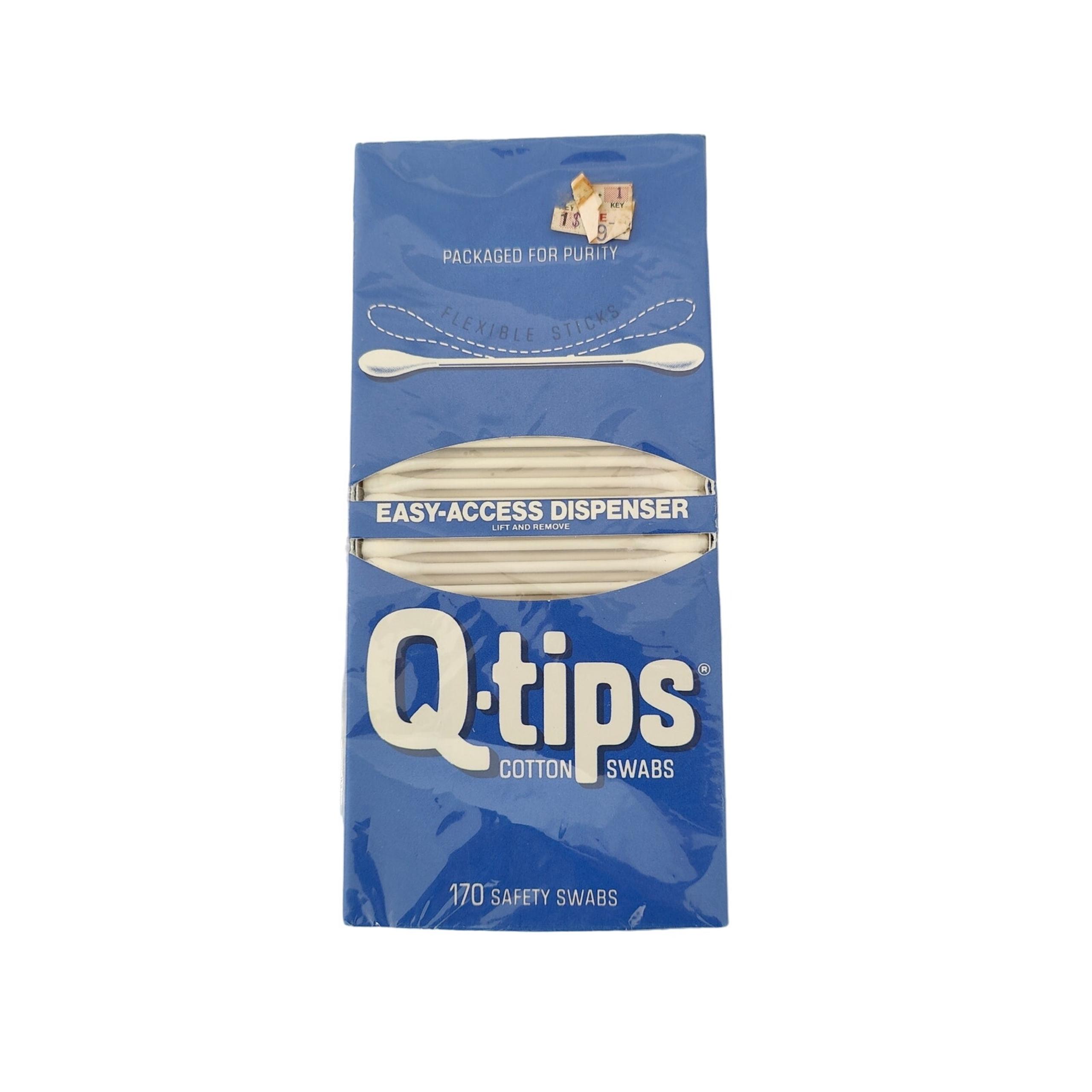 Q Tips Cotton Swabs Flexible Sticks Safety Cushion End Vintage 170 Count NOS NEW