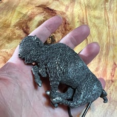 bison pewter belt buckle