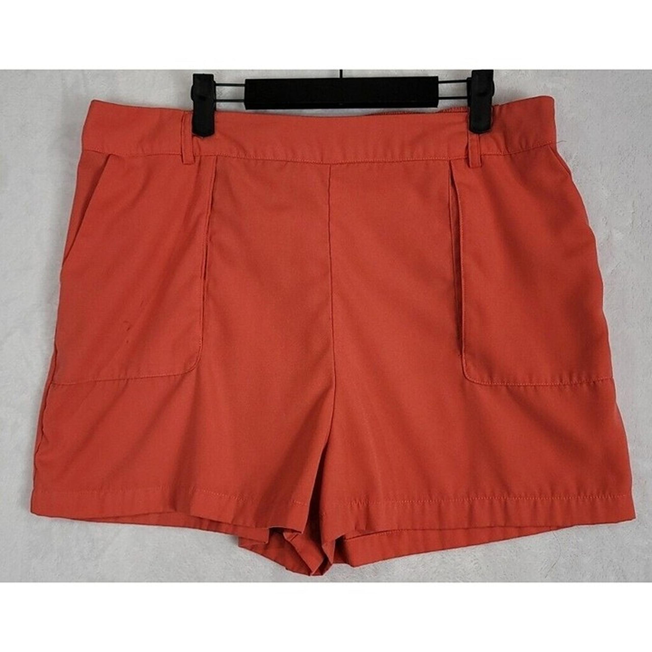 A New Day Women's 2XL XXL Coral / Pink Elastic Waist Casual Chino Shorts *READ*