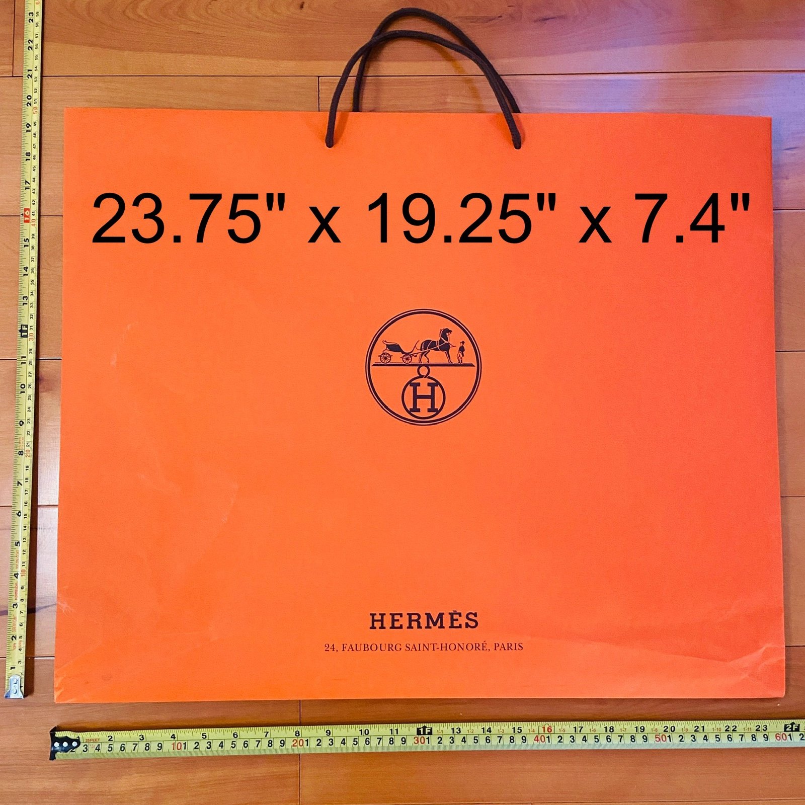 Hermes Paper Shopping Bag - orange XL extra large (23.75 x 19.25 x 7.4 )