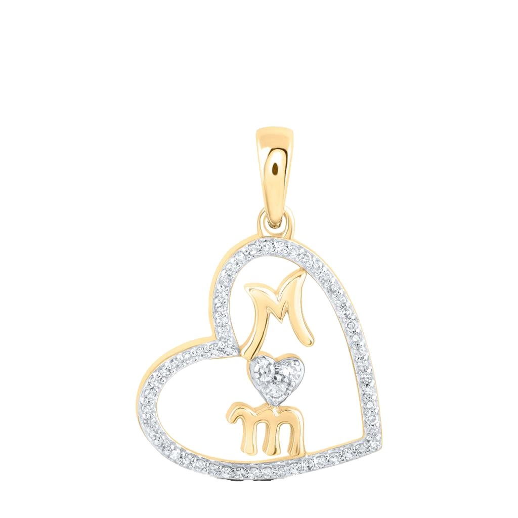 MOM HEART .14CTTW DIAMOND PENDANT 10K GOLD LET ME KNOW WHAT COLOR YOU WANT!
