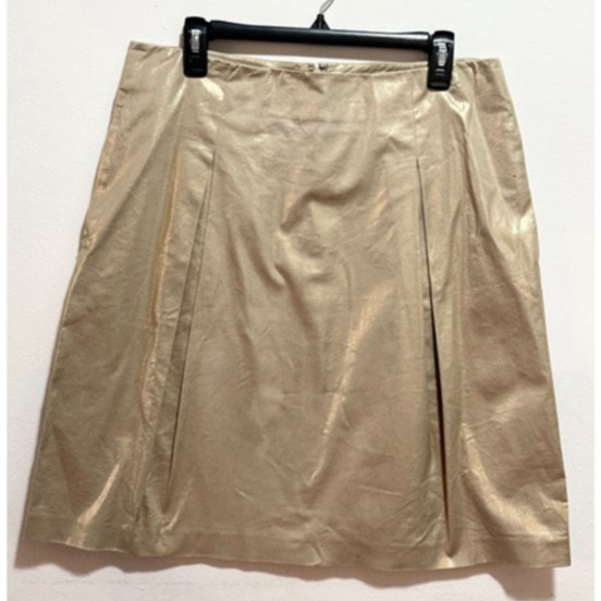 DKNY Donna Karen New York Metallic Pleated Skirt Size 12