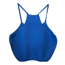 Bardot Electric Blue Eliana Knit Crop Camisole Top Size Small NWT