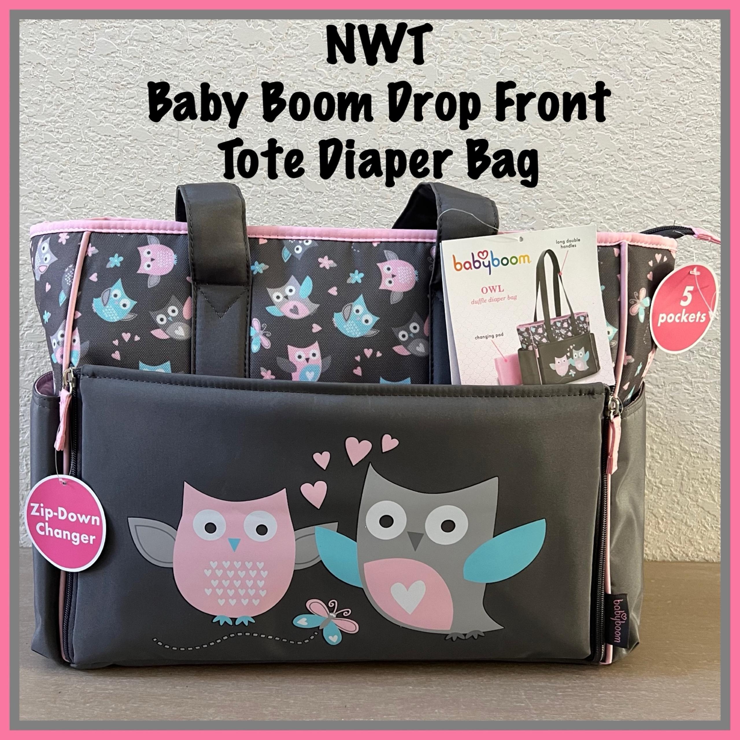 NWT BABY Boom Owl Drop Front Tote Diaper Bag