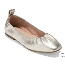 COLE HAAN York Soft Ballet Flats Size 11 Gold Leather NEW 150