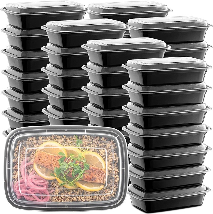 50-Pack Reusable Meal Prep Containers