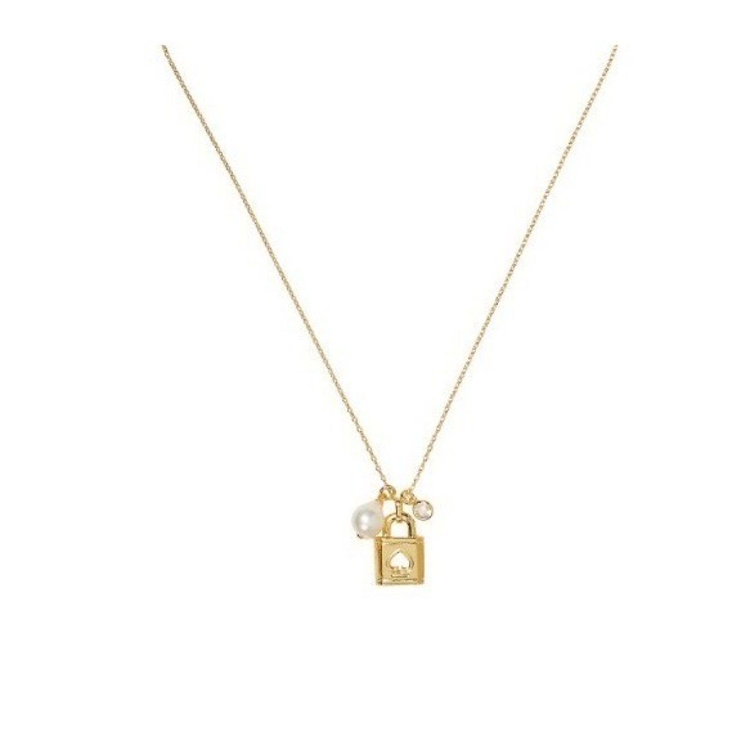 Kate Spade New York Gold-Tone Padlock, Cubic Zirconia & Freshwater Pearl New