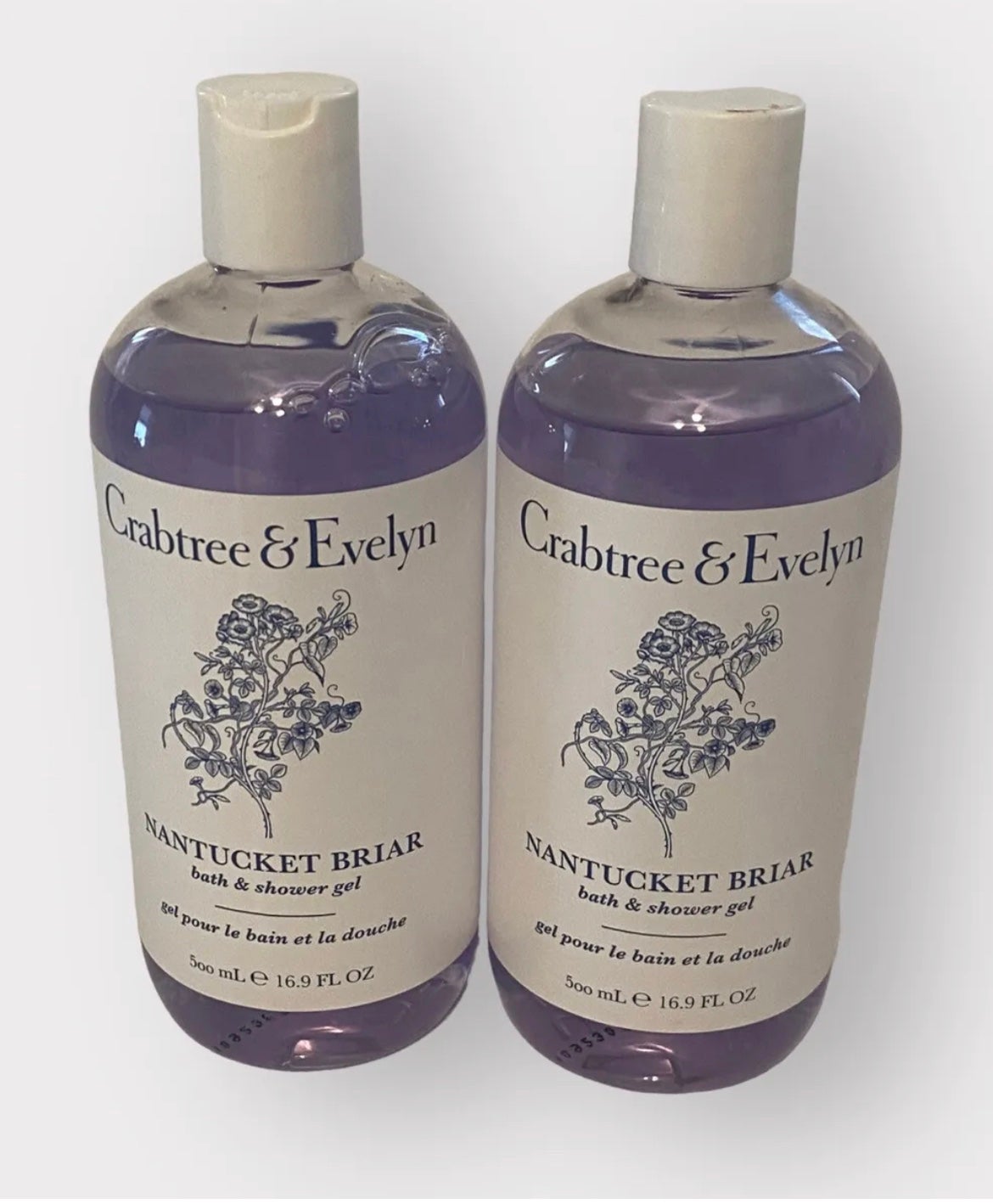Crabtree & Evelyn Nantucket Briar Bath and Shower gel set of two 16.9 ounces