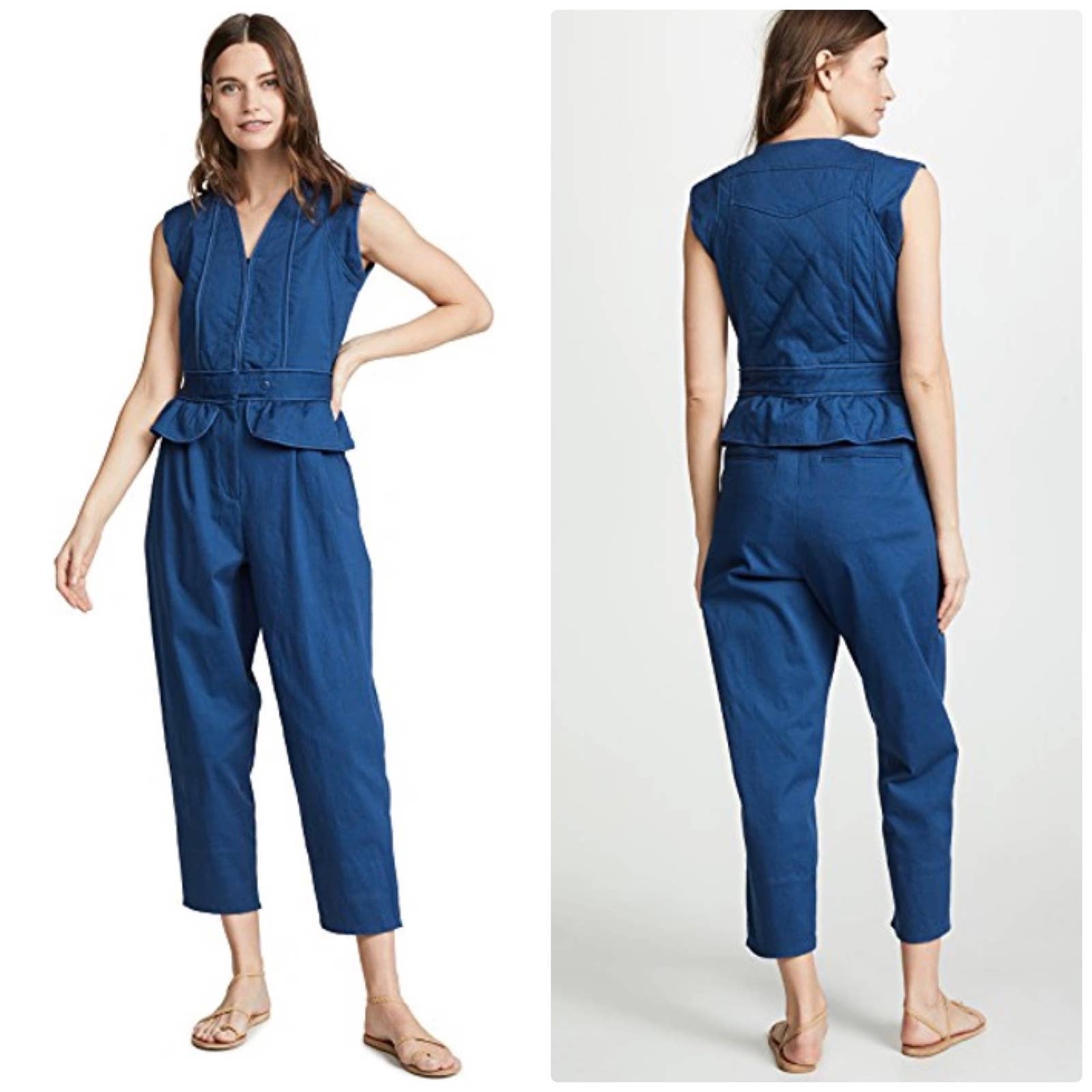 NWT Sea Romy Quilted Jumpsuit In Blue