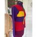 Vintage 1960s Block Ribbed Knit Sweater Multicolored Blocks Retro Size small