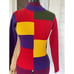 Vintage 1960s Block Ribbed Knit Sweater Multicolored Blocks Retro Size small