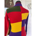 Vintage 1960s Block Ribbed Knit Sweater Multicolored Blocks Retro Size small