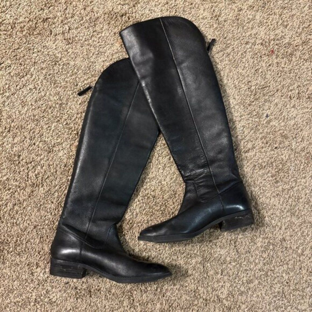 Arturo Chiang black leather over the knee boots