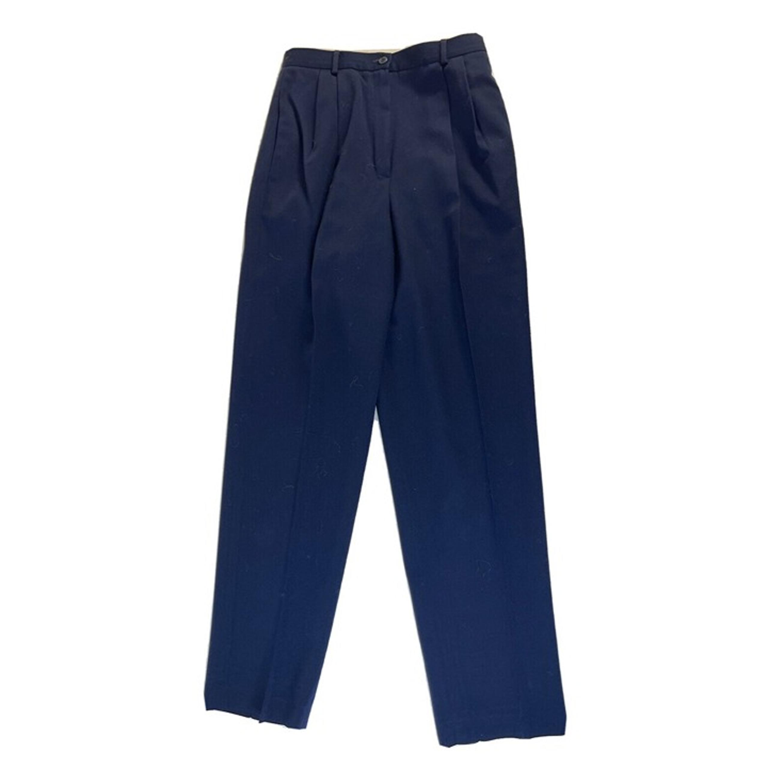 Vintage Womens 8 Wool Pleated High Rise Trouser Dress Pants Blue USA