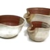 Studio Art Pottery Nesting Mixing Bowl SIGNED SET 3 Spout Thrown Linda Sharpless