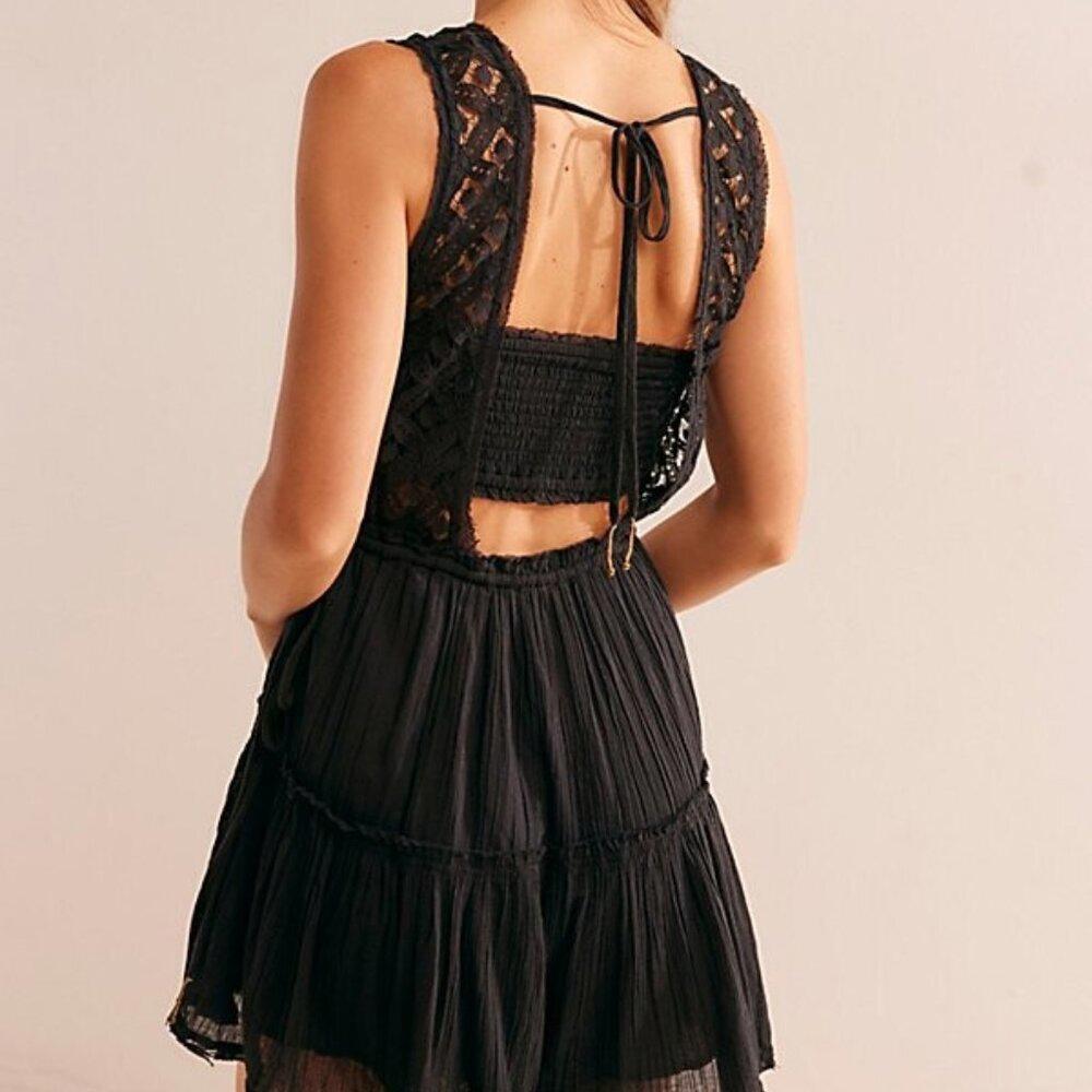 Free People Amalfi Romper Set NWOT Black Size Small