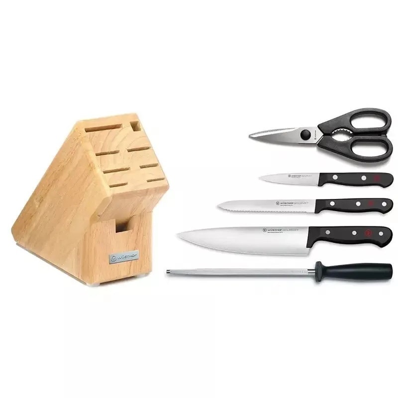 Wusthof ACACIA Gourmet 6-pc Starter Knife Block Set Brand NEW